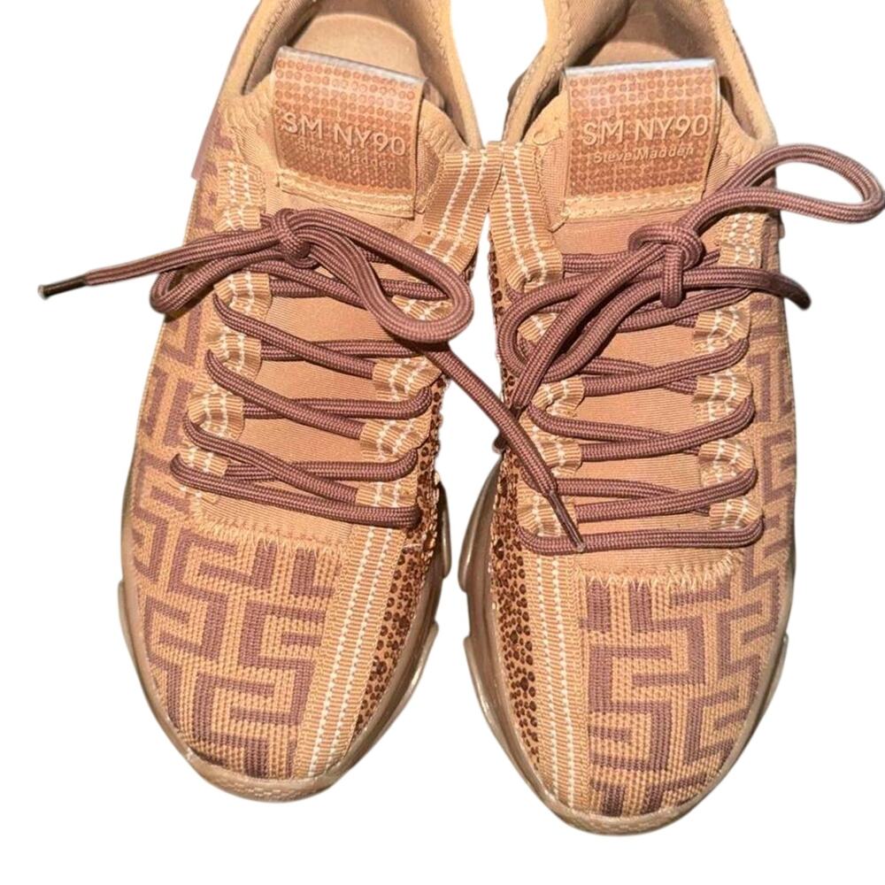 Steve madden brown and beige tennis shoes